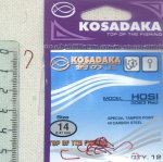 Крючки "KOSADAKA" HOSI 3063 Red Size 14. 0,41mm.