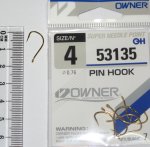Крючки OWNER "PIN Hook" 53135 Size 4. 0,76mm.