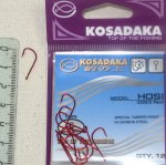 Крючки "KOSADAKA" HOSI 3063 Red Size 6. 0,62mm.