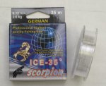 Зимняя леска GERMAN "SCORPION ICE -35'"  0,10mm. 35м