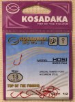 Крючки "KOSADAKA" HOSI 3063 Red Size 13. 0,42mm.