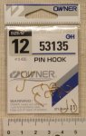 Крючки OWNER "PIN HOOK" 53135 Size 12. 0,435mm.