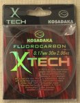 Леска флюорокарбон KOSADAKA "X-TECH" 0.17мм